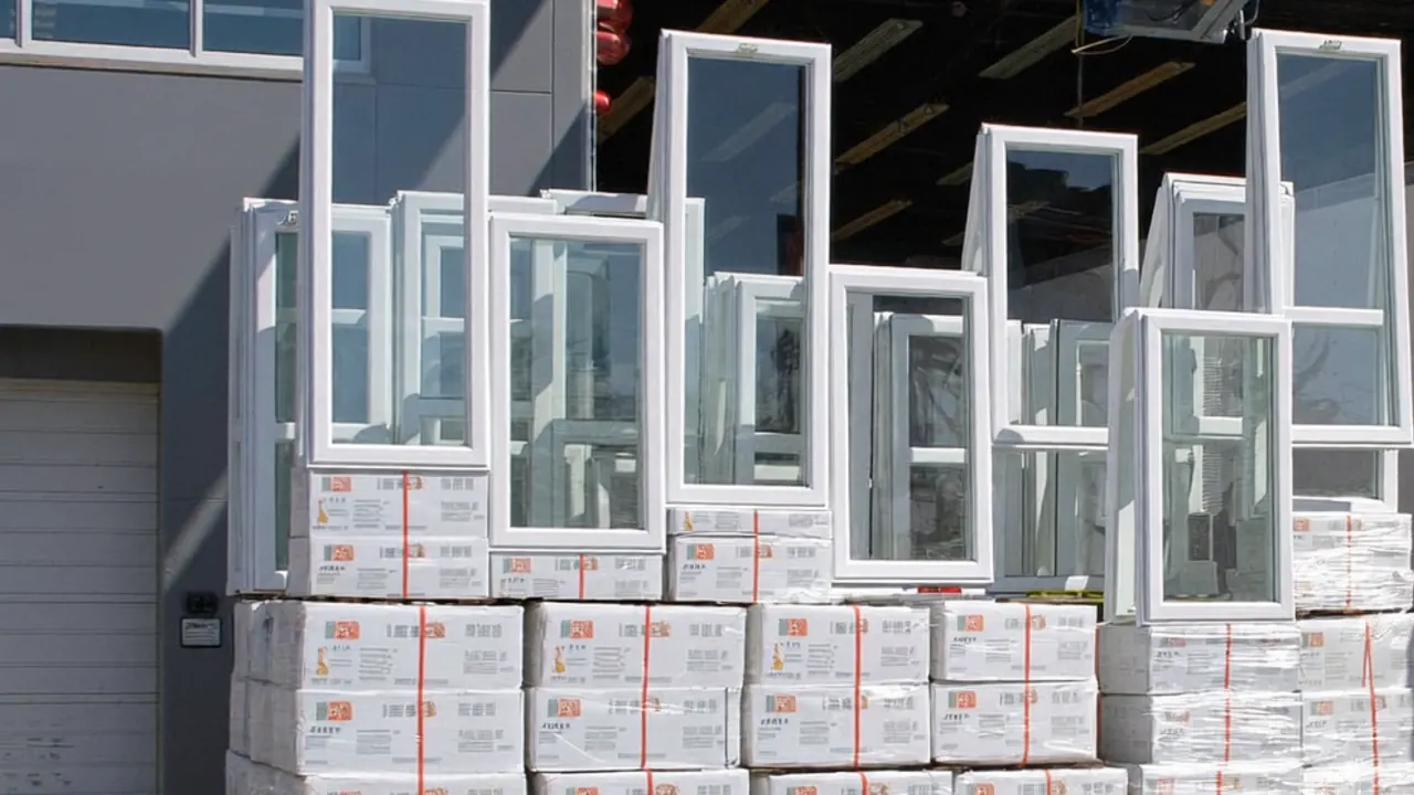Finished double glazed windows ready to leave a factory